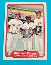 1982 Fleer #641 Phillies' Finest Mike Schmidt / Steve Carlton Card M8