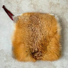 Vintage 1940s Fluffy Red Fox Fur Muff Hand Warmer Winter Purse