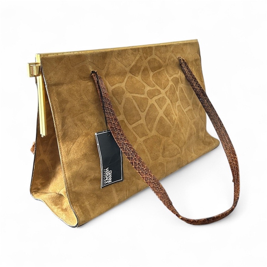 Gianni Versace Borsa Crosta Suede, Python Strap H… - image 10