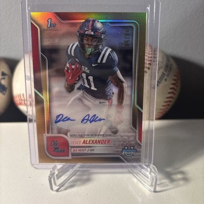 2025 Bowman Chrome U- Deuce Alexander GOLD AUTO /50 Ole Miss Playoffs