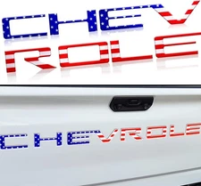 US Flag Raised Decal Fit for 2019-2026 Silverado Tailgate Insert Letter Emblem