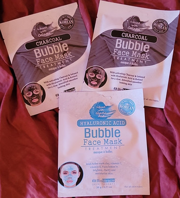 BioMiracle Charcoal Hyaluronic Acid Collagen Bubble Face Mask Clarifying 0.71 oz
