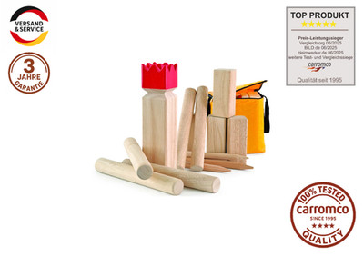 CARROMCO ORIGINAL WIKINGERSCHACH CLASSIC Kubb Spiel Gummibaumholz Tragetasche