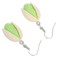 2 Pcs Novelty Pistachio Pendant Earrings Food Nut Jewelry Dry Fruit