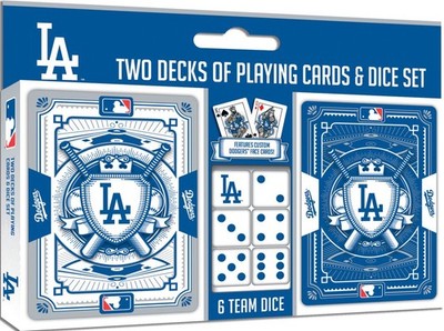 Los Angeles Dodgers 2 Pack Playing Cards and Dice Set [NEW] Game Poker Euchre