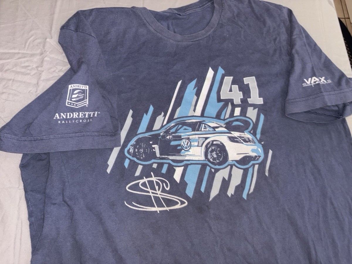 t Shirt XL Blue  Rally volkswagon vw 41 car andretti rallycross varx supercars