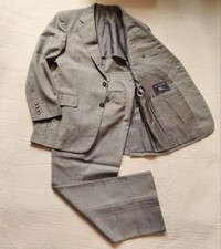 Burberrys Vintage Two Button Suit Set Gray 100 Wool Made In Japan AB5 96-86-170