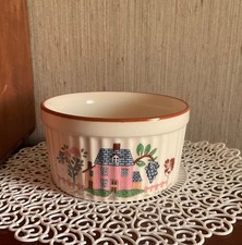 Plat à dessert vintage "COUNTRY HOME" crème ramequin Jamestown Chine 4x2
