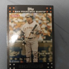 Barry Bonds Topps 2007 baseball card Emerald !