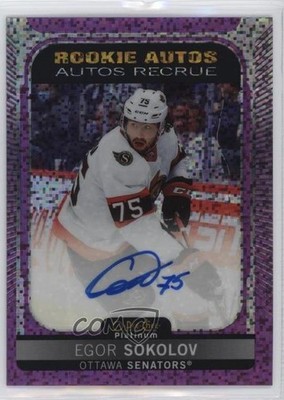 2021-22 O-Pee-Chee Platinum Rookie Violet Pixels Egor Sokolov #R-ES Auto RC 1q2