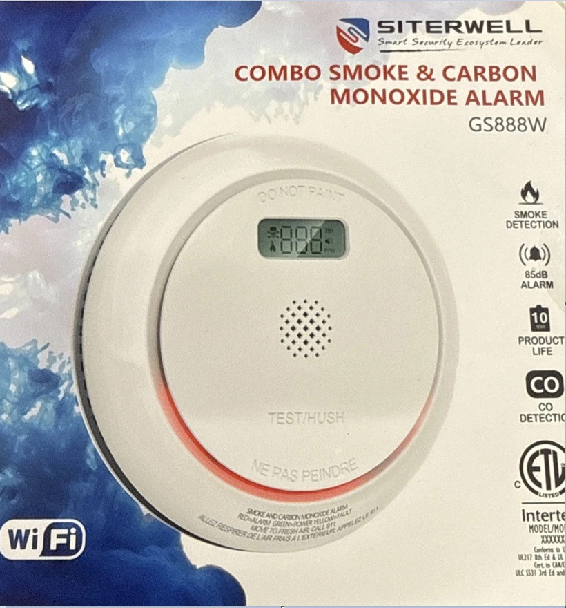 SITERWELL Smart Smoke and Carbon Monoxide Detector with LCD Display, 2.4G WiFi