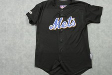 New York Mets Jersey Boys Large Black MLB Baseball Majestic Cool Base Button