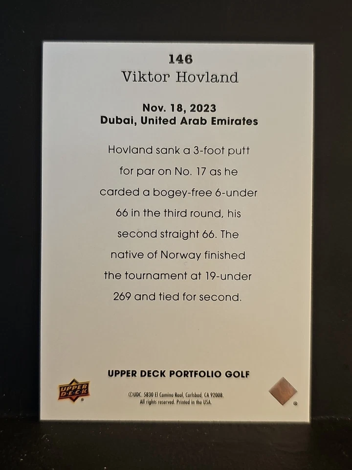2024 Upper Deck Portfolio #146 Viktor Hovland WIRE - Image 2 of 2