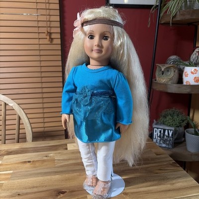 Our Generation Phoebe Battat Hair Grow Doll 18'' Long Blonde Hair Brown Eyes