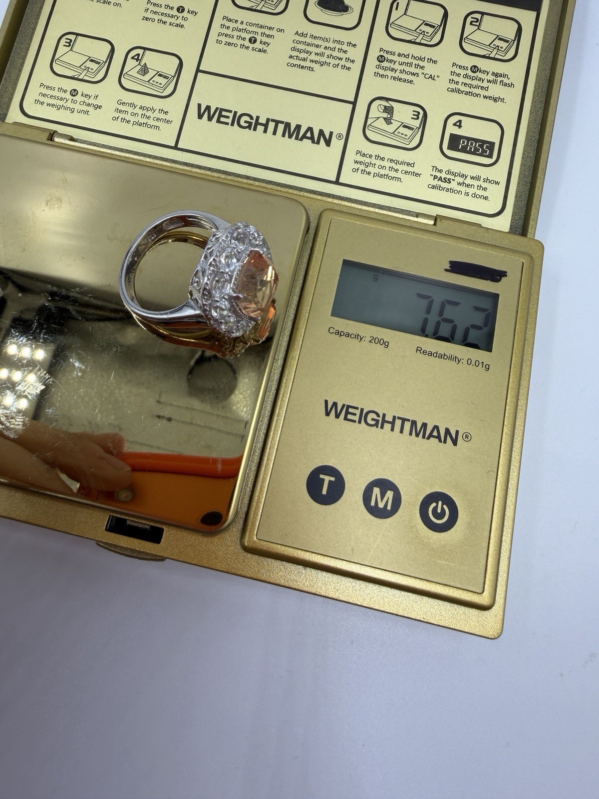 Chuck Clemency Ring Square Iced  Light Tea Sterli… - image 9