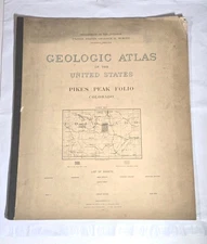 1894 Pikes Peak Folio #7 Colorado USGS US Geologic Atlas Map