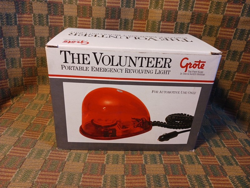 GROTE THE VOLUNTEER PORTABLE EMERGENCY REVOLVING LIGHT ~ 12V YELLOW 76033