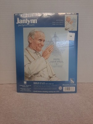 Janlynn / Sandy Orton ''Pope John Paul II'' Cross Stitch Kit 10x12''