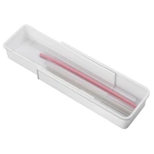 Expandable Straw Organizer, Multi-Functional Plastic Straw Holder Long Straw ...