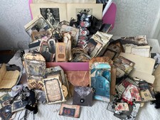 120 Pieces of Hand Made Ephemera, Goth/Halloween Junk Journal Supplies