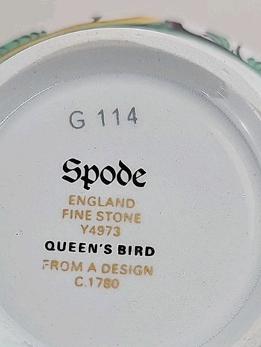 Spode Queen's Bird London shape footed cup Y4973 Fine Stone Blue/Gray Body - Picture 7 of 8