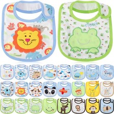 24 Pcs Baby Bibs for Boys , Waterproof Soft Cotton Drool Bib, Feeding with Ab...