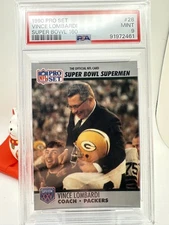 1990 Pro Set Super Bowl 160  - Vince Lombardi #28 PSA 9 - Fresh Slab