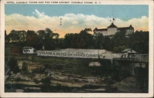 Ausable Chasm,NY Hotel Fox Farm Exhibit Tichnor 1924 Burlington,VT
