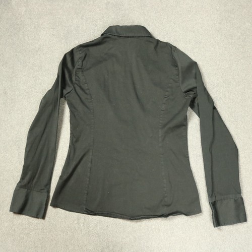 Maurices Button Up Shirt Career Collared Long Sleeve Stretch-Cotton Black S - Picture 4 of 21