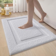 Ultra Soft Bathroom Rugs Absorbent Non Slip Bath Mat 24x36 White Quick Dry