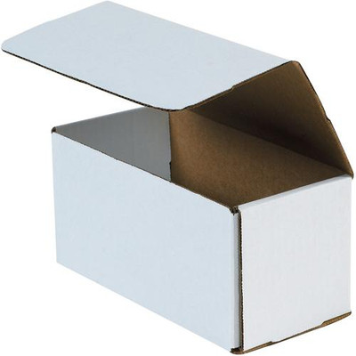 MyBoxSupply 8 x 4 x 4'' White Corrugated Mailers, 50 Per Bundle