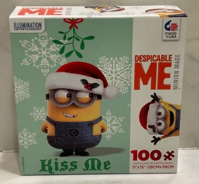 Ceaco Kids Despicable Me Minion 100 Pc Christmas Puzzle Kiss Me 11x15 