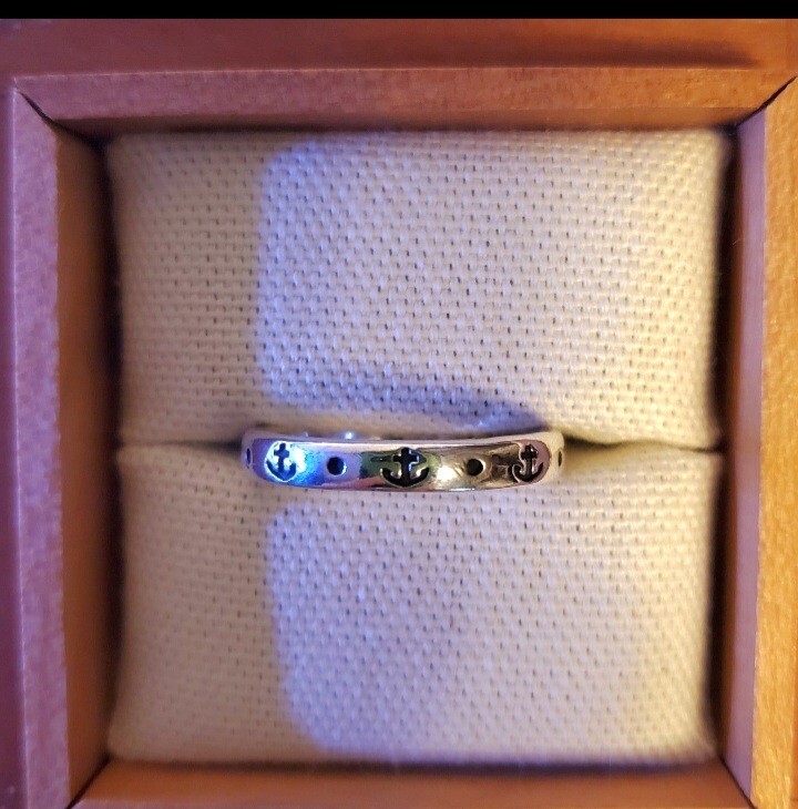 Retired James Avery Ship Anchor Stackable Band Ri… - image 5