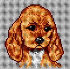 Orchidea Needlepoint canvas for halfstitch without yarn Small Spaniel 1469D