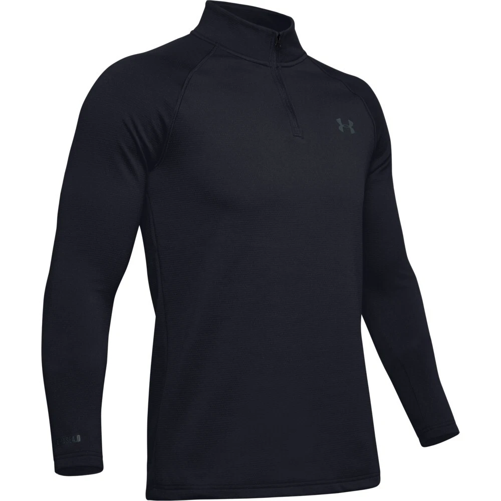 Under Armour 1343242 Men's UA ColdGear Base 4.0 1/4 Zip Baselayer Shirt, Black
