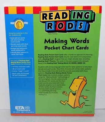 READING RODS Phonics Making Words Pocket Chart Cards Brand New FREE SHIPPING !!!