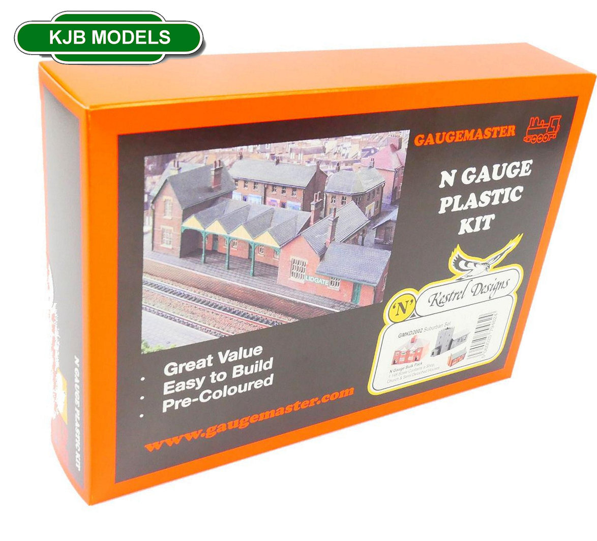 Kestrel GMKD2002 Suburban Set Church House Shop Plastic Kits N Gauge Gaugemaster