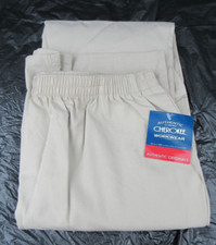 Cherokee 4001 Women 2 Pocket Elastic Waist Workwear Scrub Pants Tan Khaki 2XL 2X