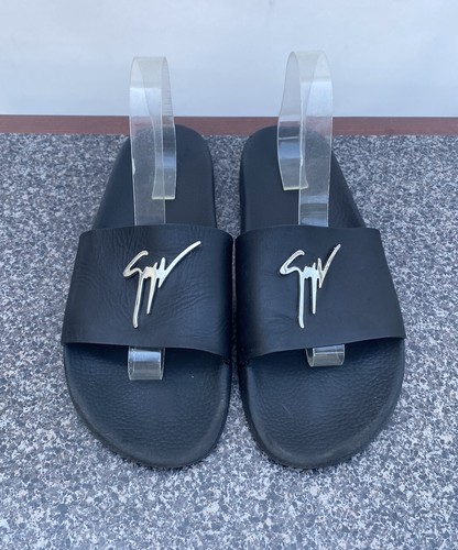 Giuseppe Zanotti Men's Birel Leather Slide Sandals Black EUR 45 / 11 | eBay