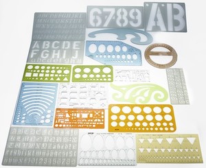 Stencil Alfabeto Lettere Numeri Modello Francese Curva Cerchio Stencil Forme Ebay