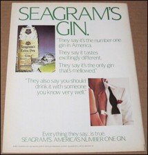 1985 Seagram's Extra Dry Gin Print Ad Vintage Advertisement Chivas Regal Whisky