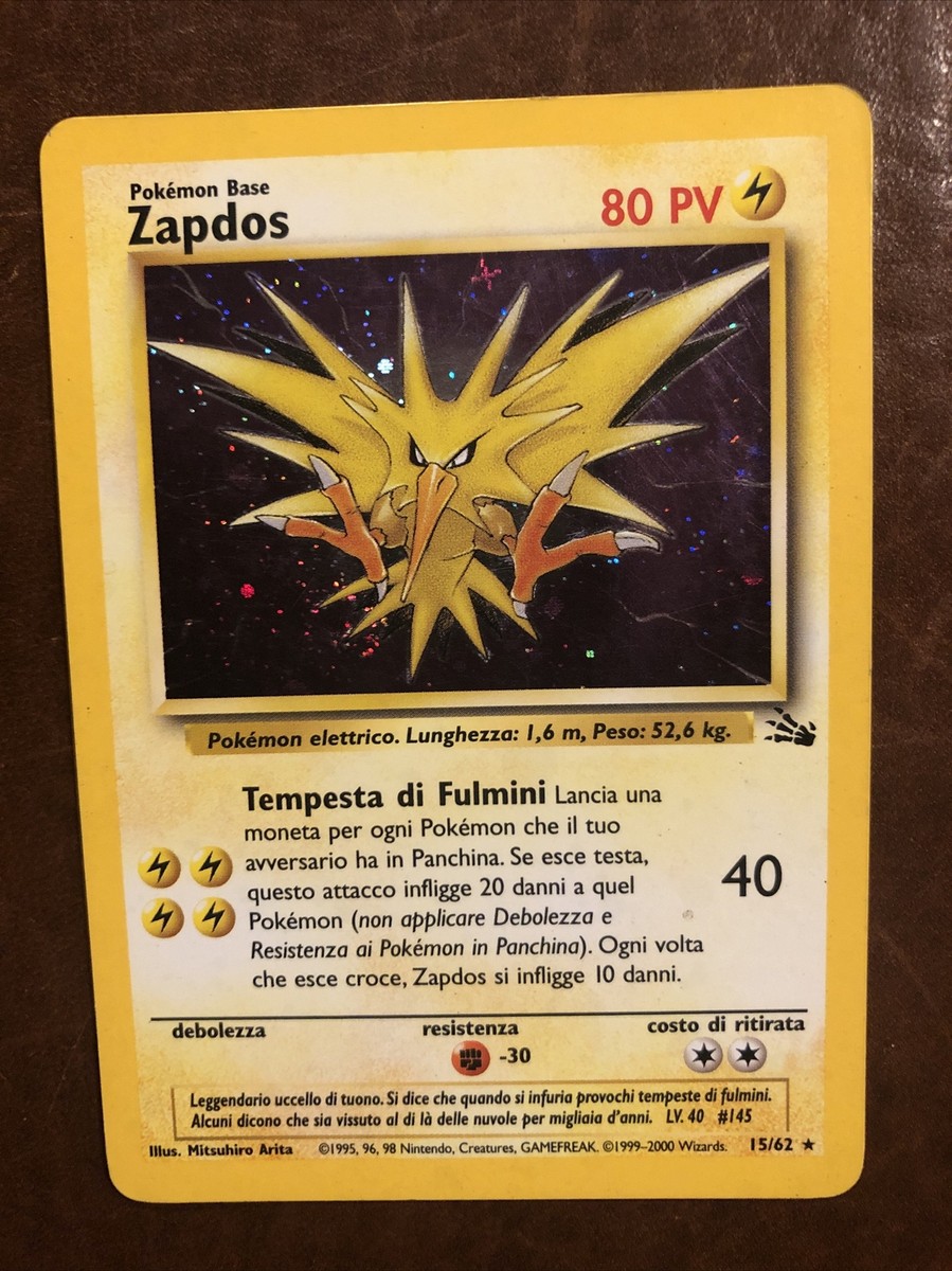 Zapdos 15/62 (italian)Fossil Set Holo Rare Pokemon Card | eBay