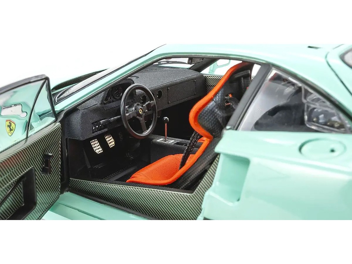 FERRARI F40 MINT GREEN 1/18 DIECAST MODEL CAR BY KYOSHO KS08416 MG