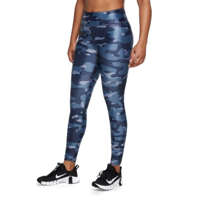 NIKE Dri-Fit Camo Tights DD4559-437 Blue Camo Women's Size S
