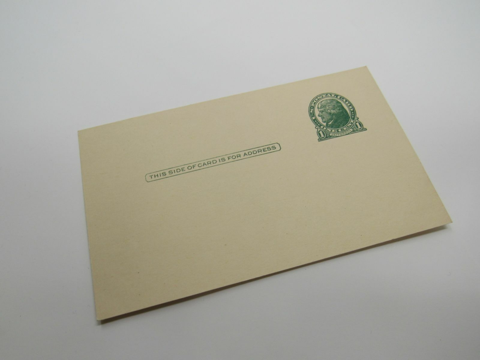 USPS Scott UX27 Antique 1c Green On Buff Thomas Jefferson G (Good) Postal Card