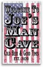 Custom Man Cave Sign Decoration for Garage Workshop Bar or Game Room