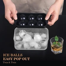 Large Sphere Ice Tray Mold for Drinks Big Ice Maker  Ball Cocktail Scotch