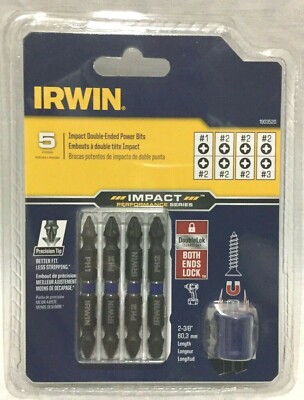 IRWIN  #1903520  IMPACT DOUBLE ENDED POWER BITS #1,2,3 PHILLIPS