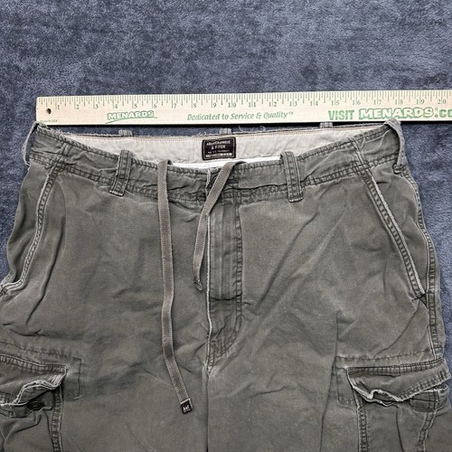 Abercrombie & Fitch Cargo Pants Mens 36 Green Military Paratrooper Baggy Y2K - Picture 5 of 11