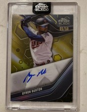 2023 TOPPS CHROME BLACK BYRON BUXTON autograph on card blue ink auto GOLD /50
